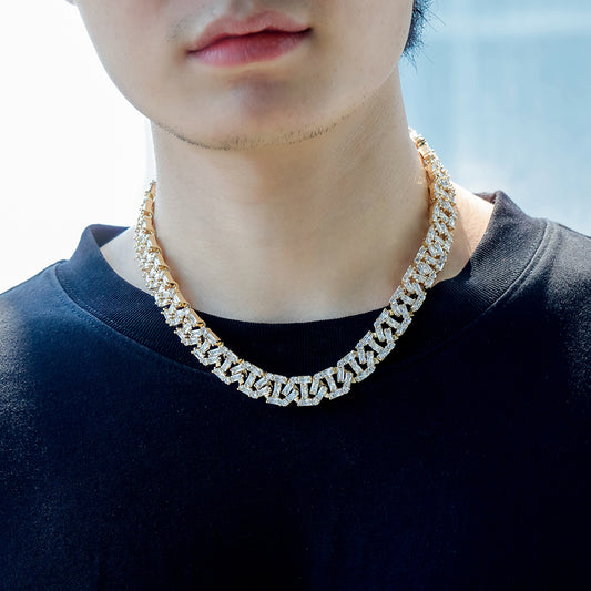 12mm Baguette Chain Link Necklace