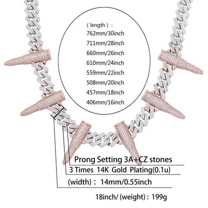 14 mm Rivet Bullet shaped Cuban Chain