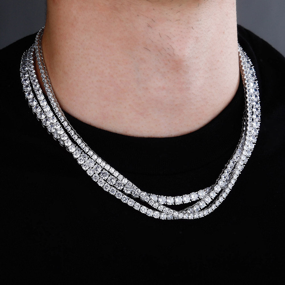 925 Sterling Silver 3-6mm Tennis Chain