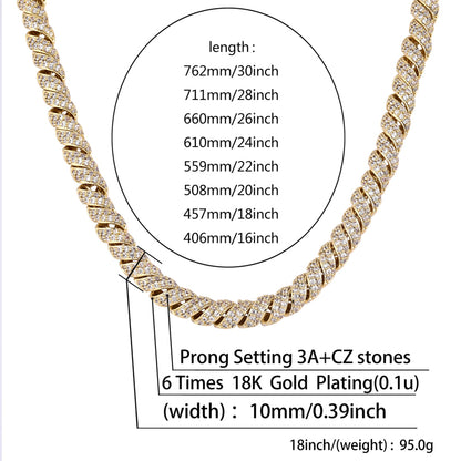10mm Telephone Wire Cuban Link Chain