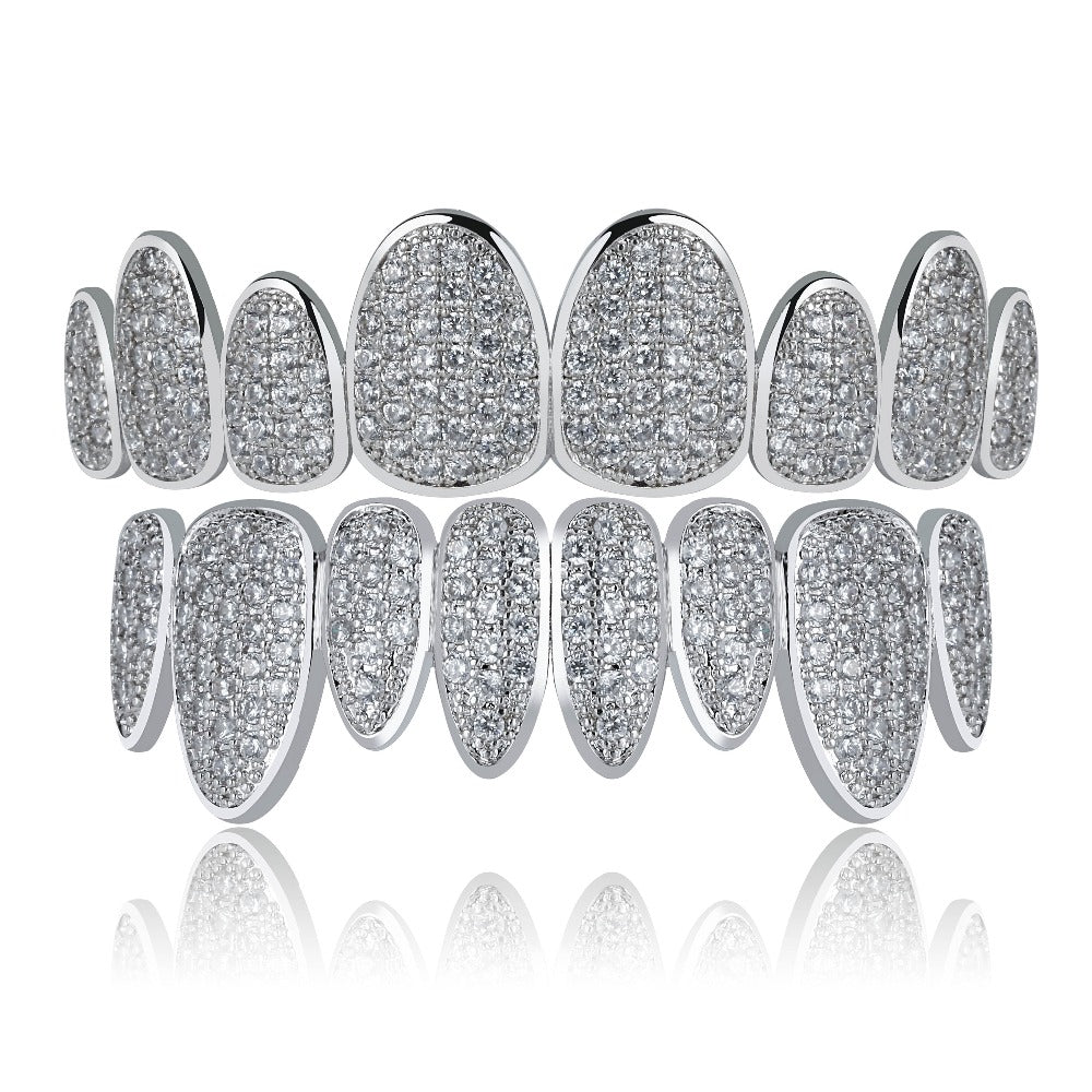 8 Top & 8 Bottom Iced Out Teeth Grillz
