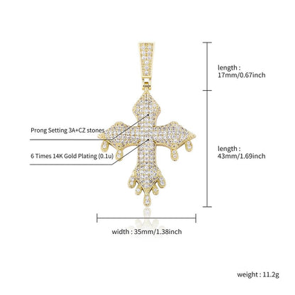 Drip Cross Necklace