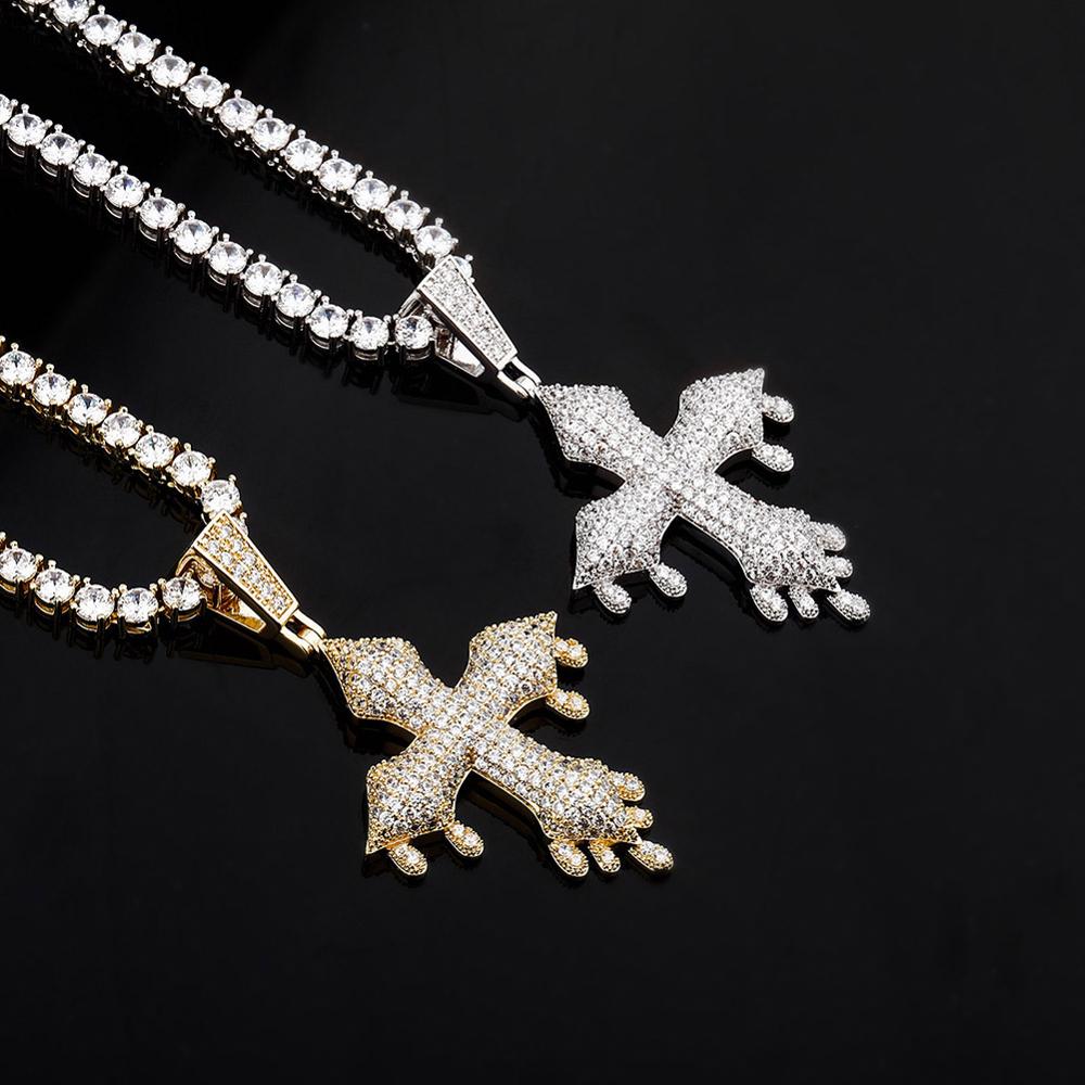 Drip Cross Necklace