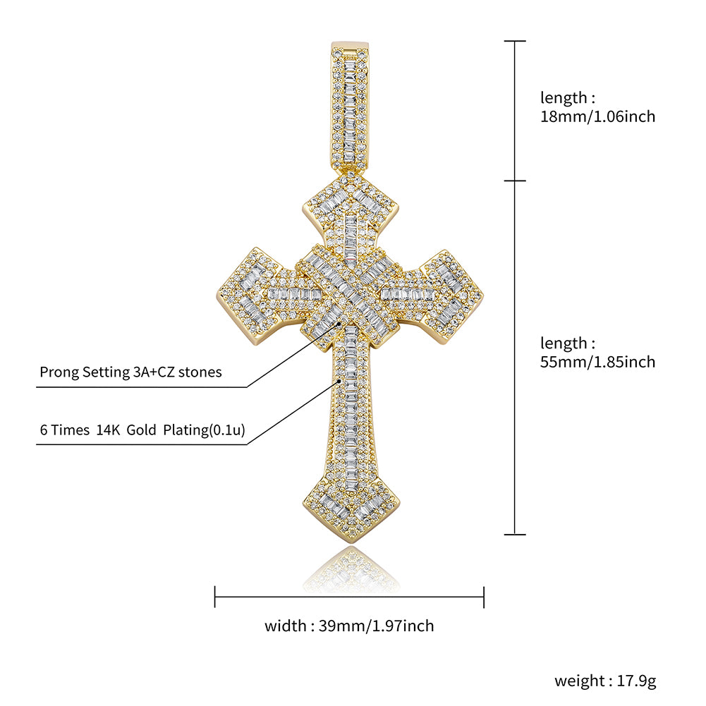 Baguette Cross Necklace