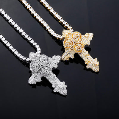 Rose Cross Necklace