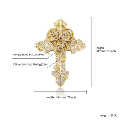 Rose Cross Necklace