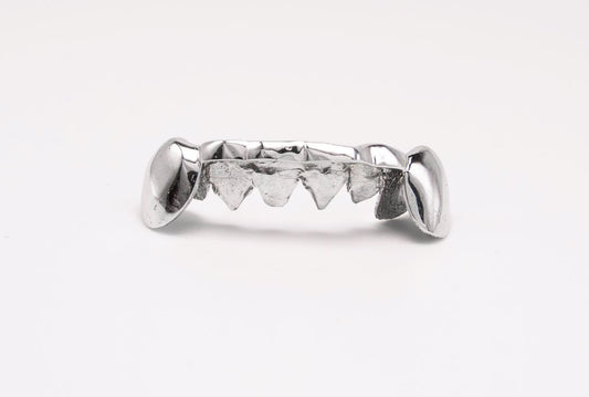 The Bridge - Sterling Silver 2 Teeth Cap, 6 Tooth Bridge