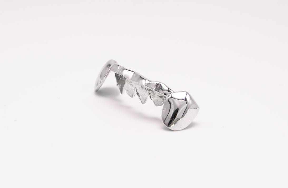 The Bridge - Sterling Silver 2 Teeth Cap, 6 Tooth Bridge