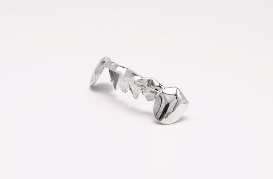 The Bridge - Sterling Silver 2 Teeth Cap, 6 Tooth Bridge