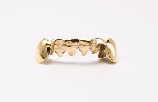 The Bridge - Yellow Gold 2 Teeth Cap, 6 Tooth Bridge