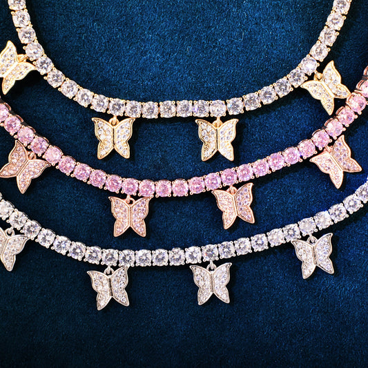 Butterfly 4mm Tennis Chain Necklace