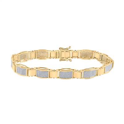 10K YELLOW GOLD ROUND DIAMOND FASHION BRACELET 1-1/2 CTTW