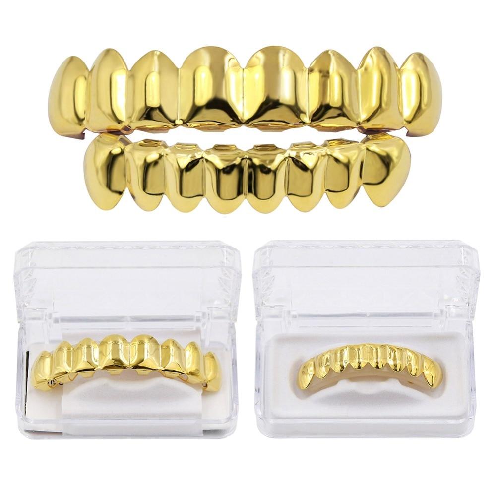 8/8 Gold Teeth Grillz Set Top & Bottom