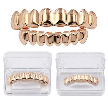 8/8 Gold Teeth Grillz Set Top & Bottom