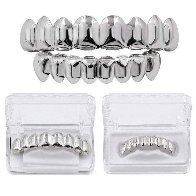 8/8 Gold Teeth Grillz Set Top & Bottom