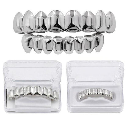 8/8 Gold Teeth Grillz Set Top & Bottom