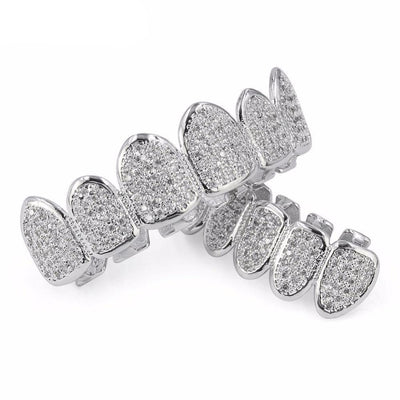 6 Fully Flooded Micro Pave CZ Grillz Set or Single