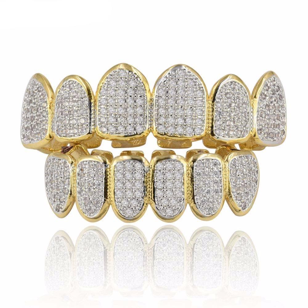 6 Fully Flooded Micro Pave CZ Grillz Set or Single