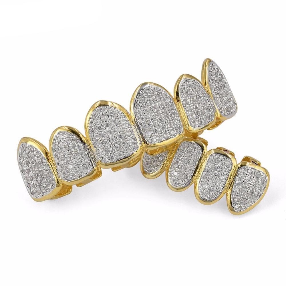 6 Fully Flooded Micro Pave CZ Grillz Set or Single