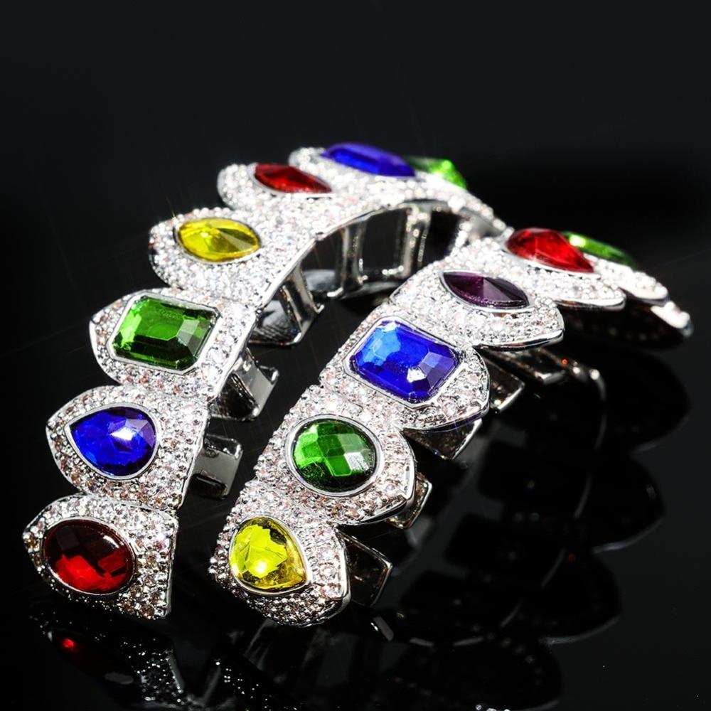 8 Top 8 Bottom Center Gem Grillz Set