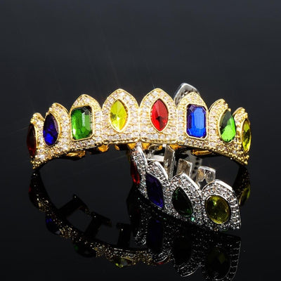 8 Top 8 Bottom Center Gem Grillz Set