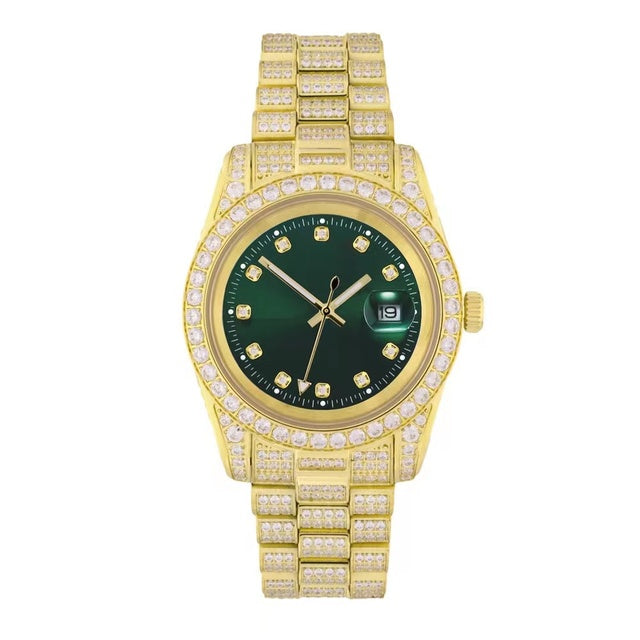 Green Watches For Men Stainless Steel Mesh Belt