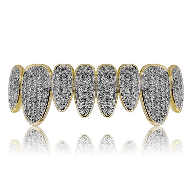 8 Top & 8 Bottom Iced Out Teeth Grillz