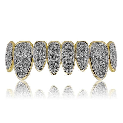 8 Top & 8 Bottom Iced Out Teeth Grillz