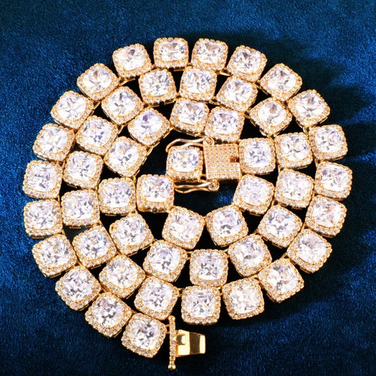 10mm Square Clustered Chain Necklace