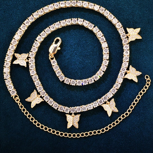Butterfly 4mm Tennis Chain Necklace