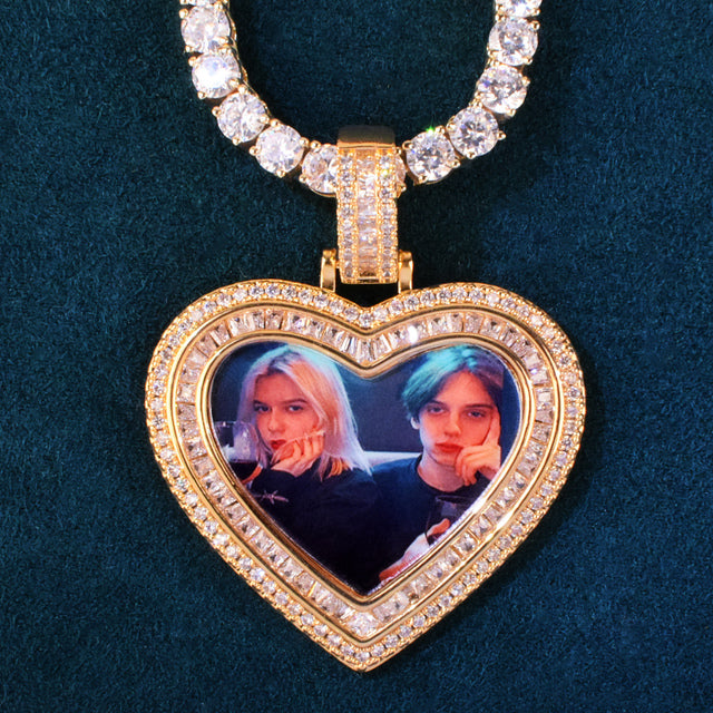 Custom gold heart necklace clearance