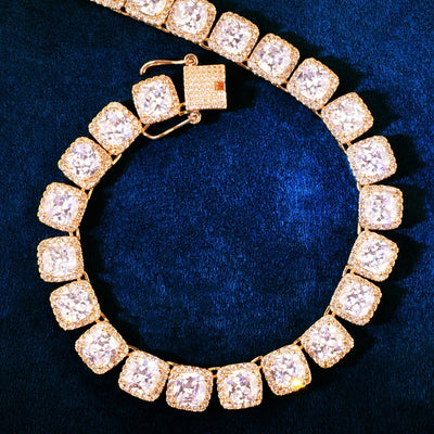 10mm Square Clustered Chain Bracelet