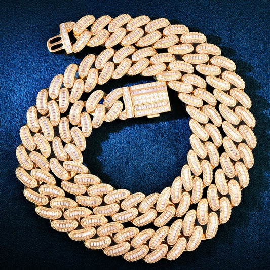 13mm Baguette Miami Cuban Chain Necklace