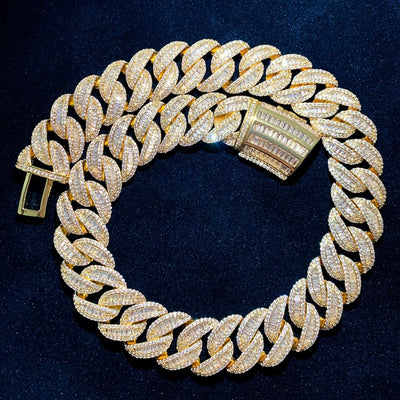 19MM Miami Cuban Chain Baguette Necklace