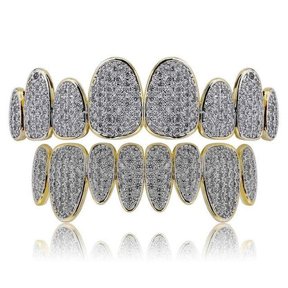 8 Top & 8 Bottom Iced Out Teeth Grillz