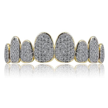 8 Top & 8 Bottom Iced Out Teeth Grillz