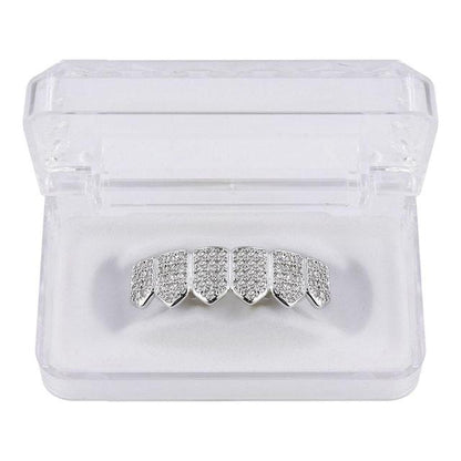 6 Top & 6 Bottom Micro Pave Cz Stones Teeth Grills Set