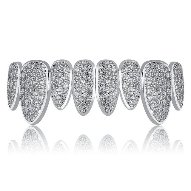 8 Top & 8 Bottom Iced Out Teeth Grillz