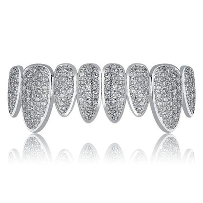 8 Top & 8 Bottom Iced Out Teeth Grillz