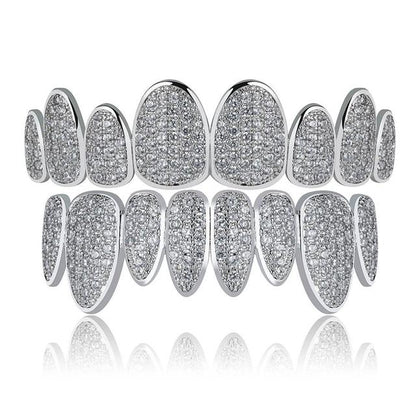 8 Top & 8 Bottom Iced Out Teeth Grillz