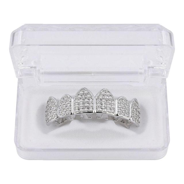 6 Top & 6 Bottom Micro Pave Cz Stones Teeth Grills Set