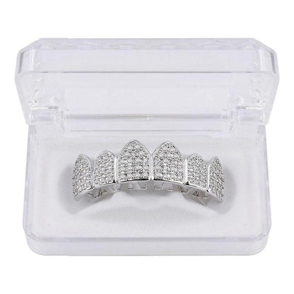 6 Top & 6 Bottom Micro Pave Cz Stones Teeth Grills Set