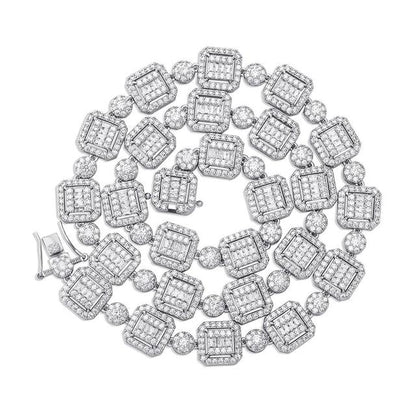 12mm Baguette & Round Necklace