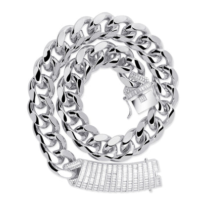 18mm Long Lock Clasp Cuban Necklace