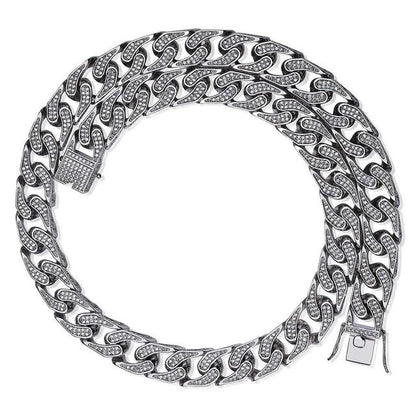 16mm Square Men Cuban Link Necklace